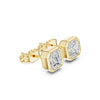 Asscher Diamond Studs in 925 Silver, 14K & 18K Gold