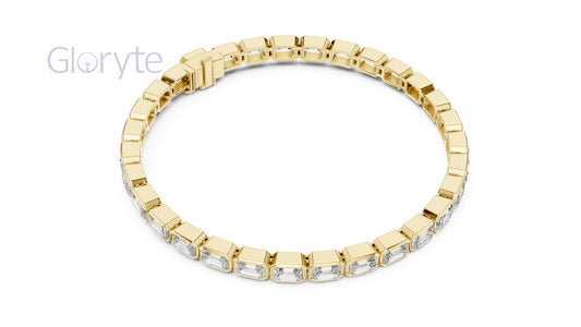 Emerald Cut Diamond Tennis Bracelet 0.30 Pointers