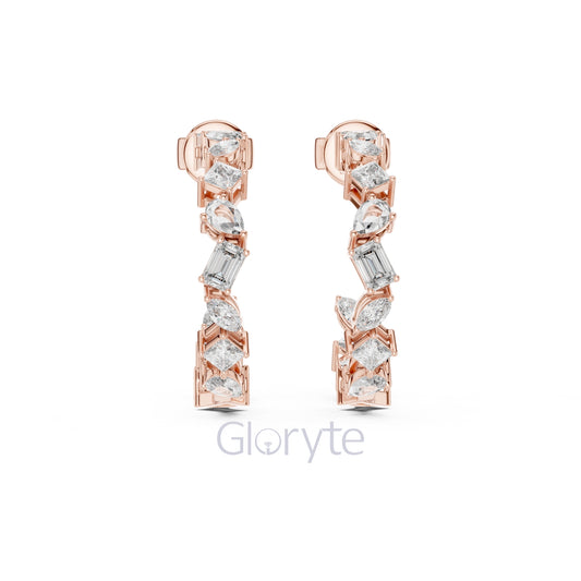 Elegant Multi-Cut Hoop Earrings