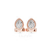 Pear Cut Diamond Stud Earrings | Teardrop Bezel Studs in 925 Silver, 14K & 18K Gold