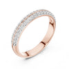 Double Row Diamond Band Ring in 925 Silver, 10K & 14K Gold