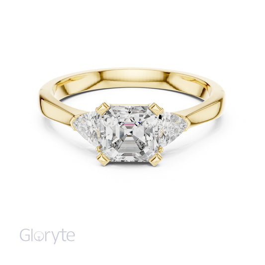Three Stone Diamond Ring Collection | 1.30 CTW | Trillion Side Stones