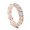 Emerald & Round Diamond Eternity Band – Lab-Grown & Moissanite