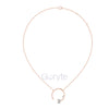 Open Circle Diamond Necklace with Emerald & Round Cut Accents