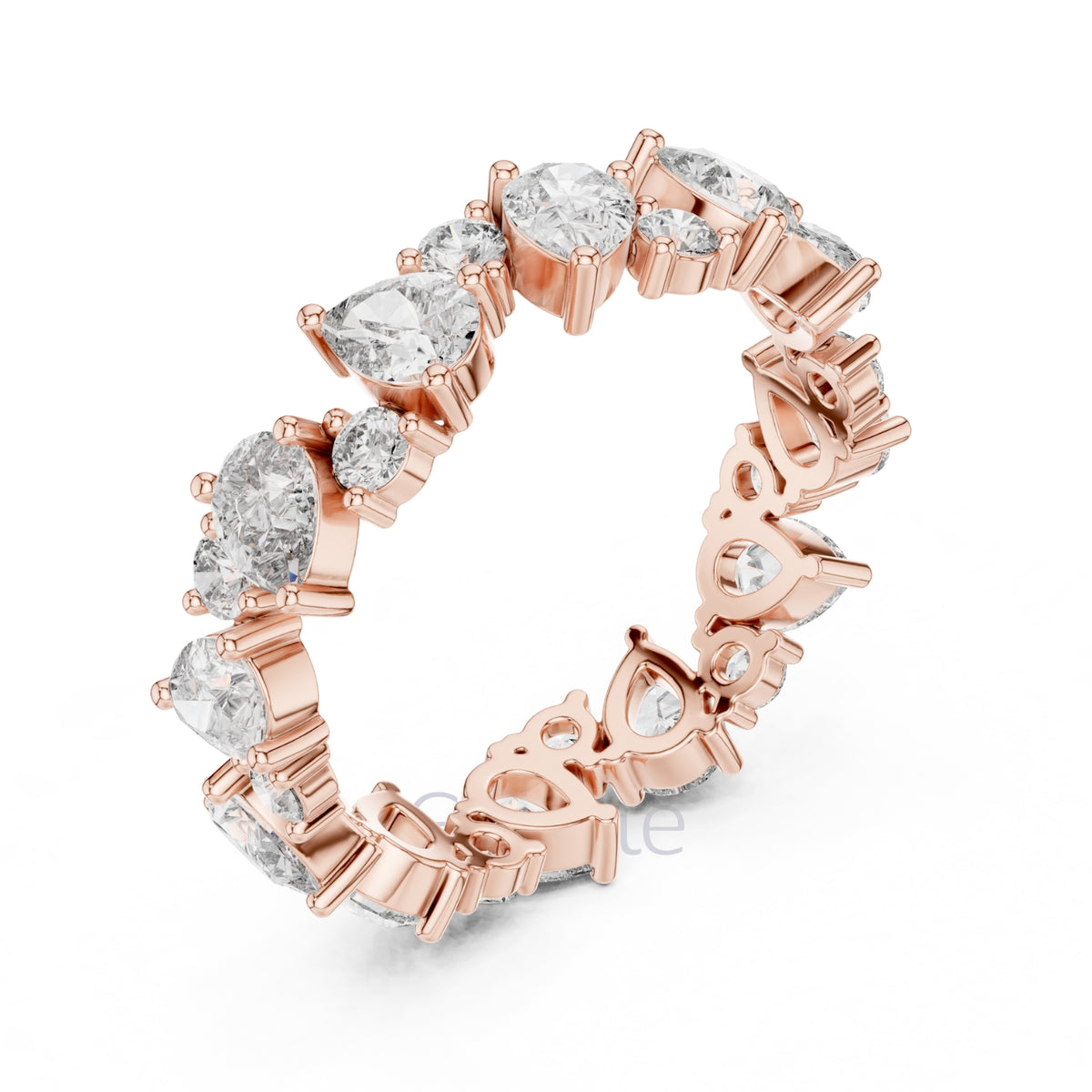 Pear & Round Lab Diamond Eternity Band – Classic Statement Ring