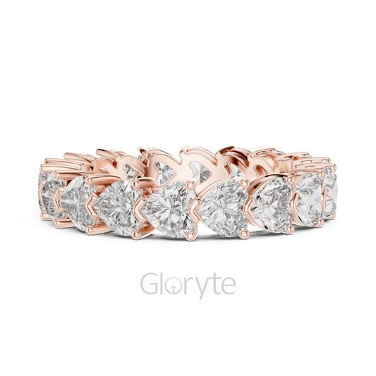Heart Cut Diamond Eternity Band