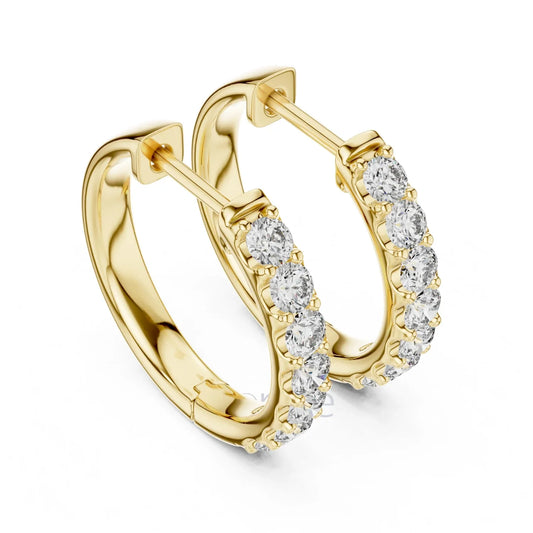 Classic Diamond Huggie Hoop Earrings