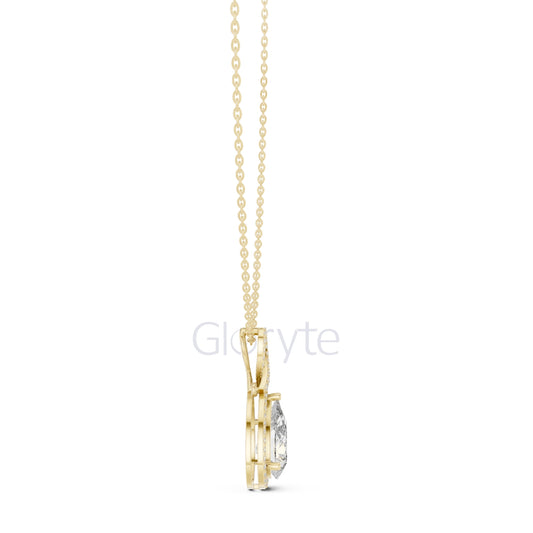 Infinity Halo Pear Pendant Necklace