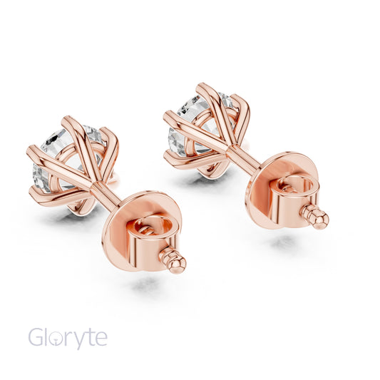 Round Brilliant Cut Diamond Stud Earrings