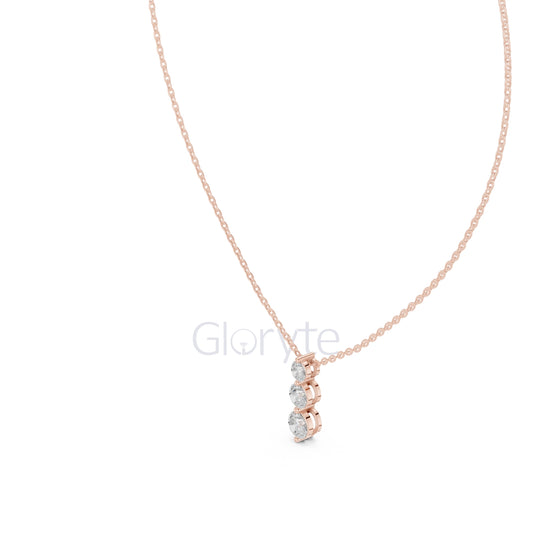 Three-Stone Diamond Pendant Necklace (1.11 CT)