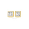 Princess Cut Diamond Stud Earrings – Bezel Set in Silver, 10K & 14K Gold