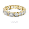 Emerald & Round Diamond Eternity Band – Lab-Grown & Moissanite