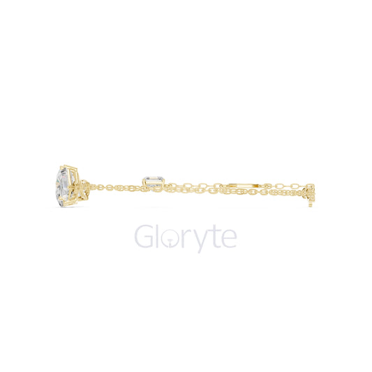 Three-Stone Diamond Tail Bracelet