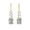Emerald Elegance Drop Earrings with Trapezoid & Step-Cut Diamonds