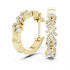 Baguette Cluster Hoop Earrings – Silver & Gold | Lab Diamond or Moissanite