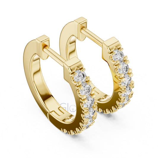 Classic Round Cut Diamond Hoop Earrings