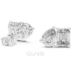 Pear & Emerald-Cut Diamond Stud Earrings | Lab-Grown & Moissanite | Silver or Gold