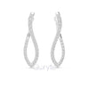 Twist Hoop Diamond Earrings with Modern Wave