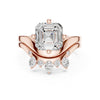Asscher & Mixed-Cut Diamond Bridal Set Ring