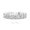 Emerald & Round Diamond Eternity Band – Lab-Grown & Moissanite