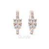 Pear & Round Diamond Hoop Earrings | Lab-Grown & Moissanite | Silver or Gold