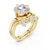 Asscher & Mixed-Cut Diamond Bridal Set Ring