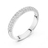 Double Row Diamond Band Ring in 925 Silver, 10K & 14K Gold