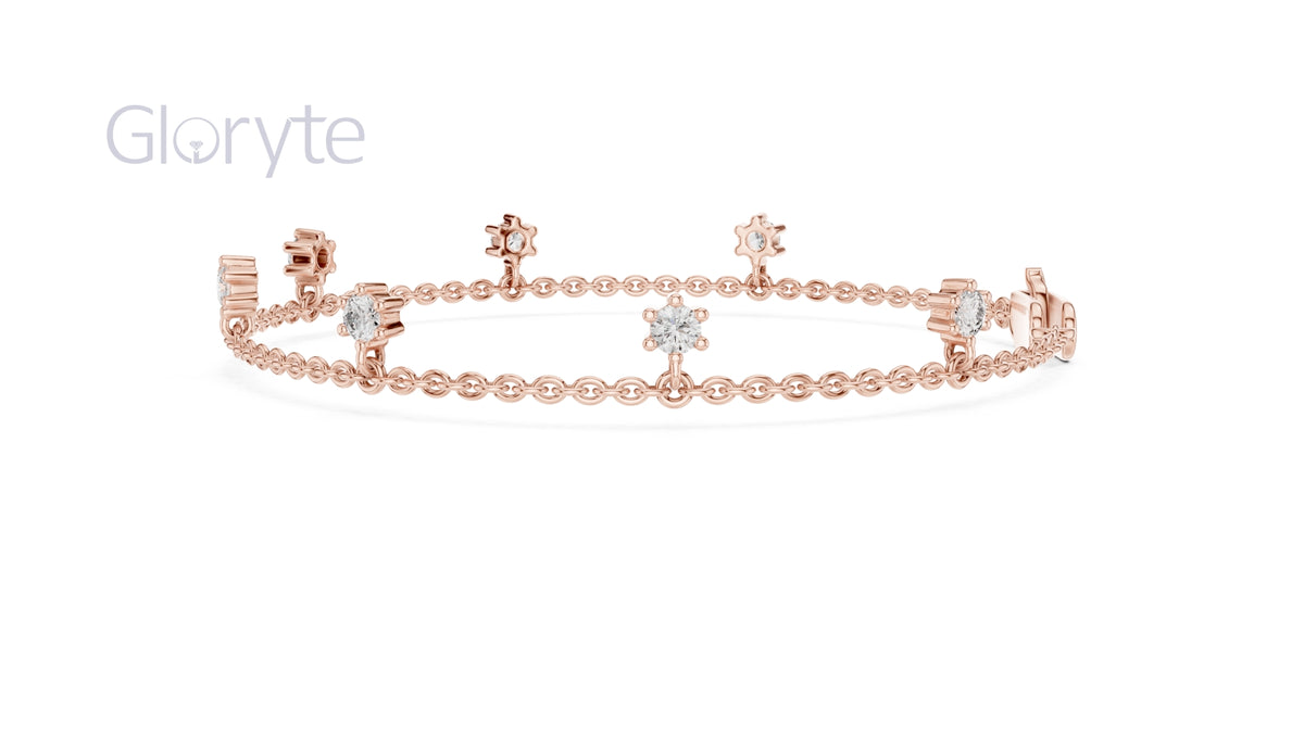 Floating Round Cut Diamond Bracelet