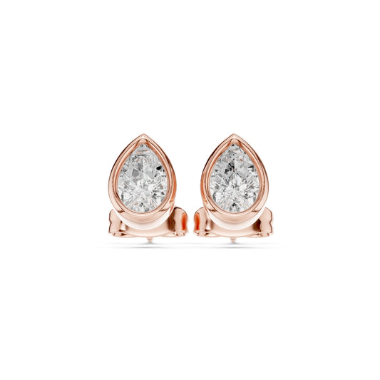 Elegant Bezel Diamond Stud Earrings