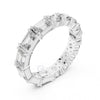 Emerald & Round Diamond Eternity Band – Lab-Grown & Moissanite