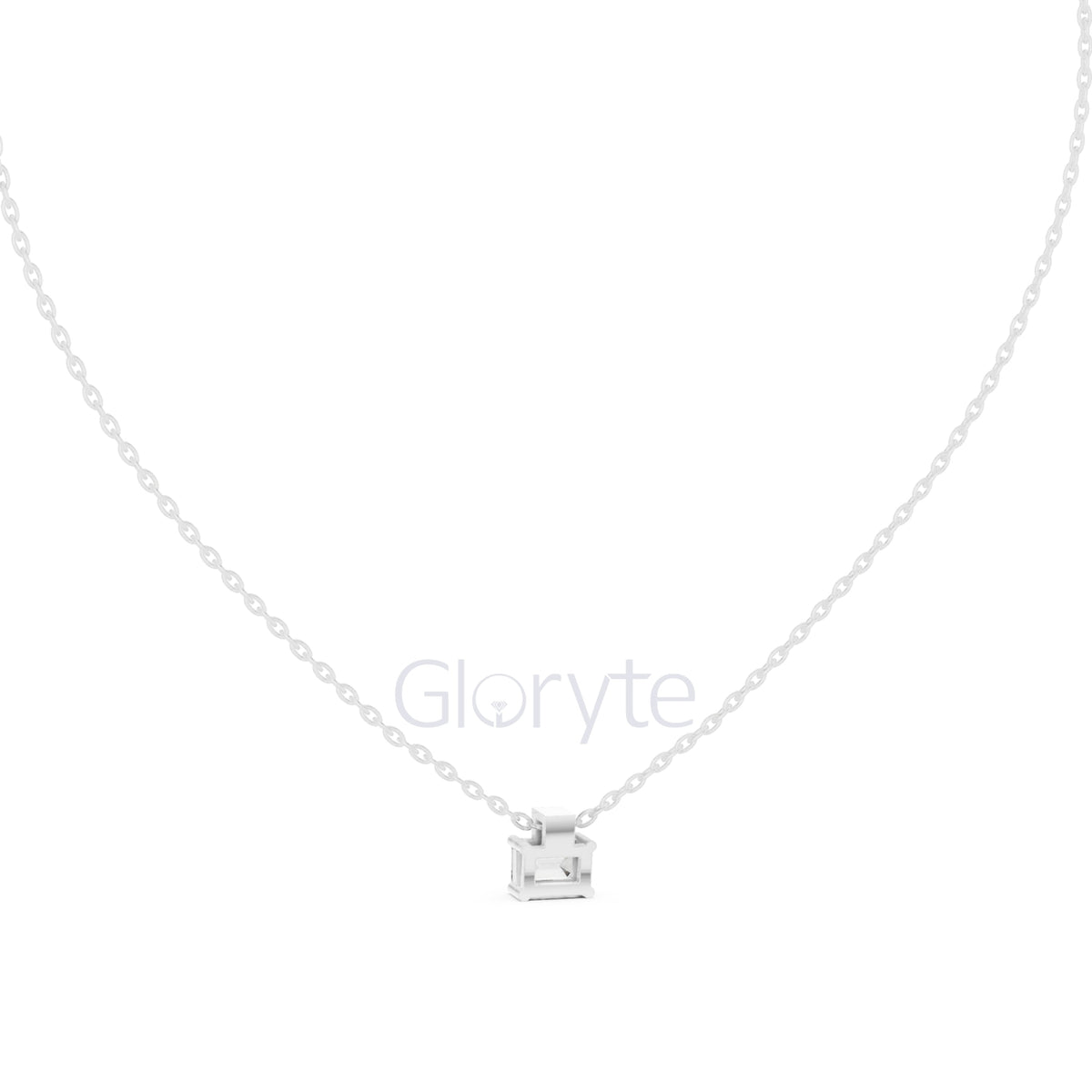 Emerald Solitaire Pendant Necklace (0.39 CT)