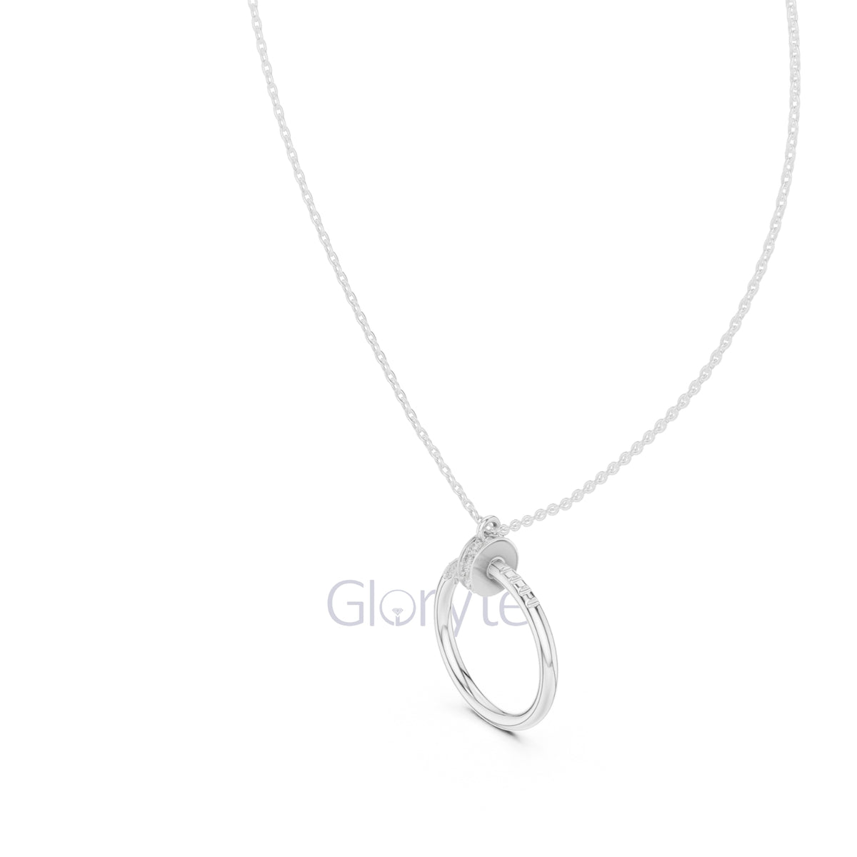 Circle Diamond Accent Pendant Necklace