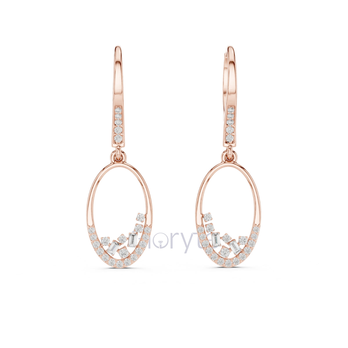 Eternal Spark Oval Drop Diamond Earrings
