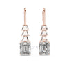 Emerald Elegance Drop Earrings with Trapezoid & Step-Cut Diamonds
