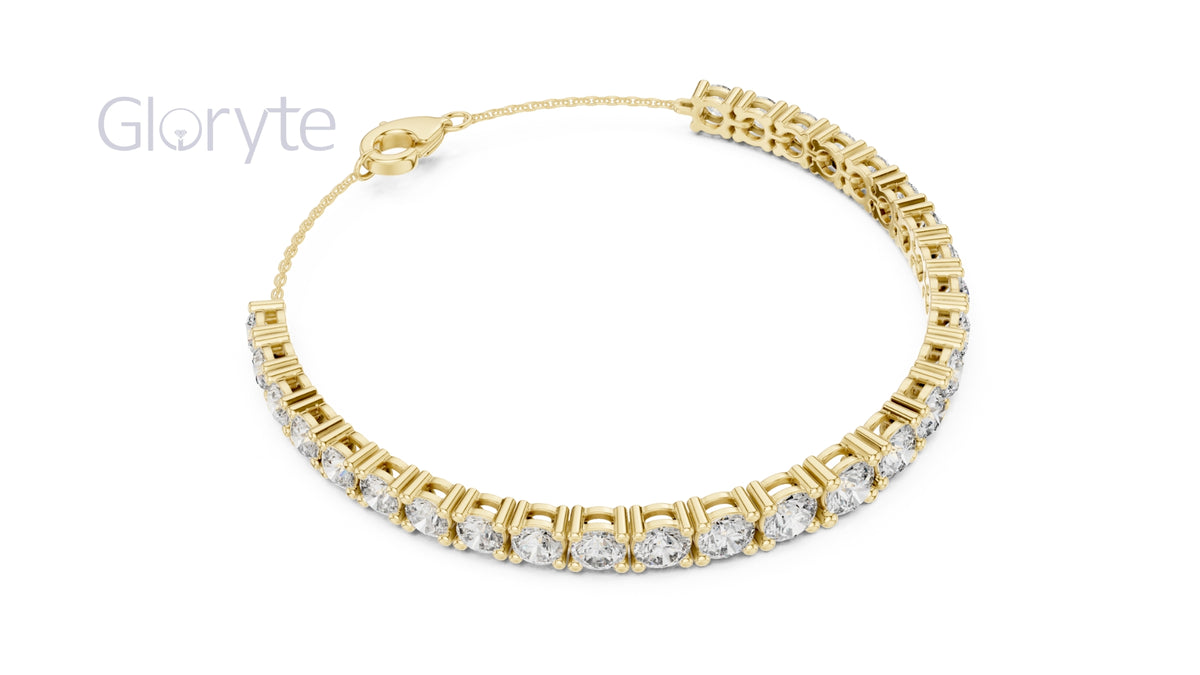 Classic Graduated Round Cut Diamond Bracelet 3.50mm To 5.00mm