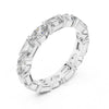 Emerald and Oval Cut Diamond Eternity Band Ring – Lab Grown or Moissanite in 925 Silver, 10K & 14K Gold