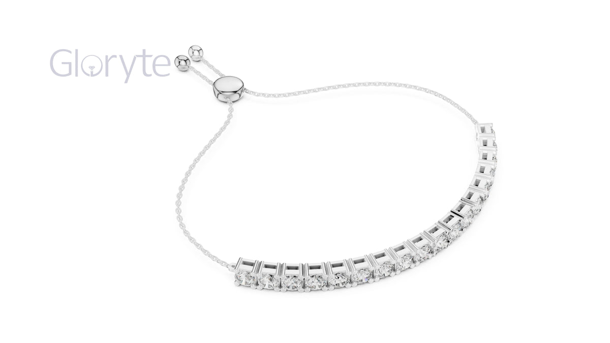 Round Cut Adjustable Diamond Bracelet | Timeless & Versatile