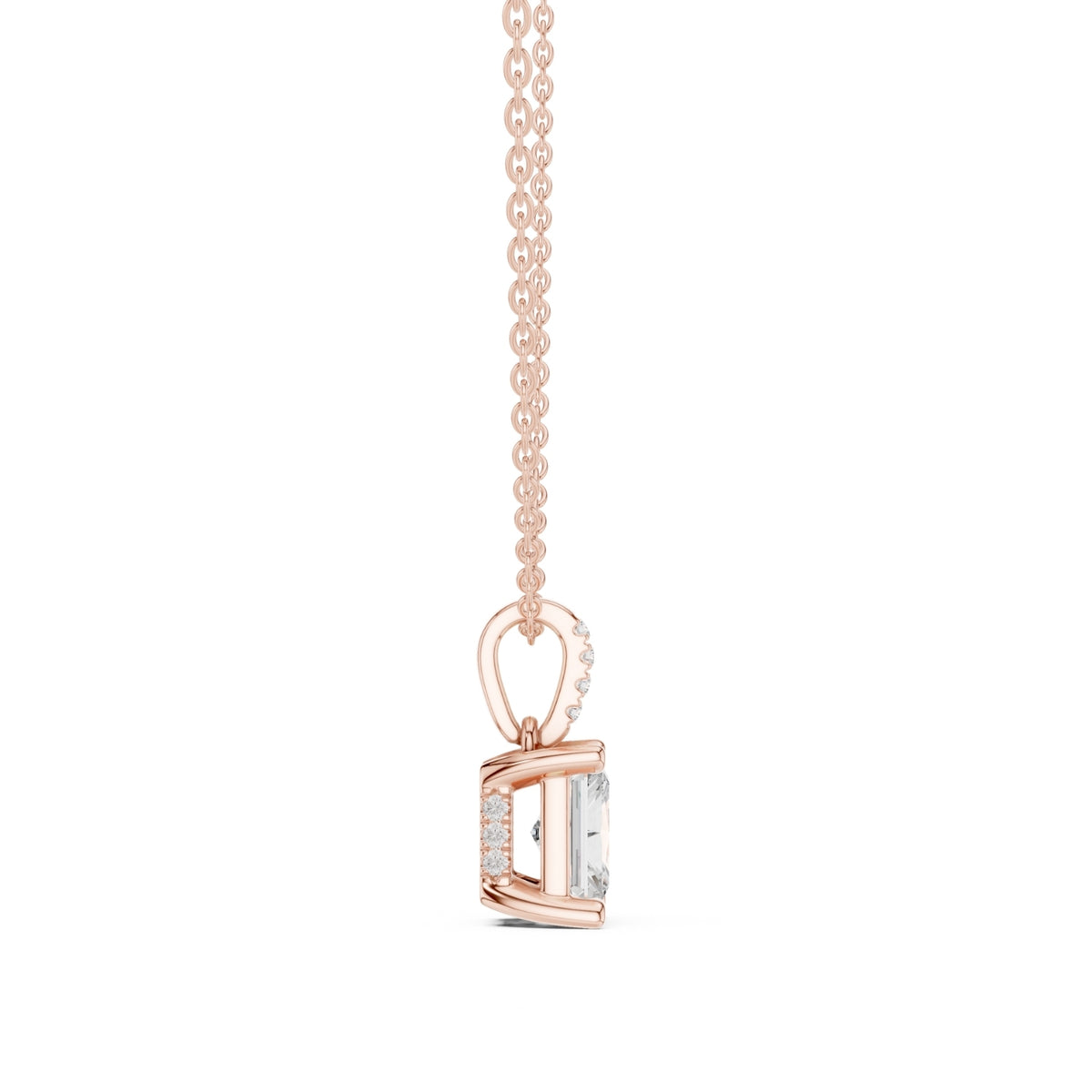 Diamond Solitaire Bezel Pendant Necklace (1.50ct) with Chain