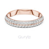 Double Row Diamond Band Ring in 925 Silver, 10K & 14K Gold