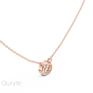 Diamond Solitaire Bezel Pendant Necklace