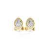 Pear Cut Diamond Stud Earrings | Teardrop Bezel Studs in 925 Silver, 14K & 18K Gold