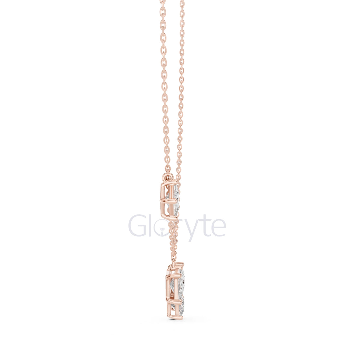 Princess Cluster Diamond Pendant Necklace