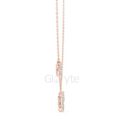 Princess Cluster Diamond Pendant Necklace