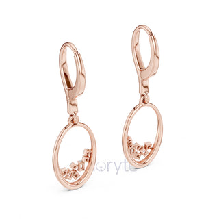 Rose gold earrings with a subtle design on a white background