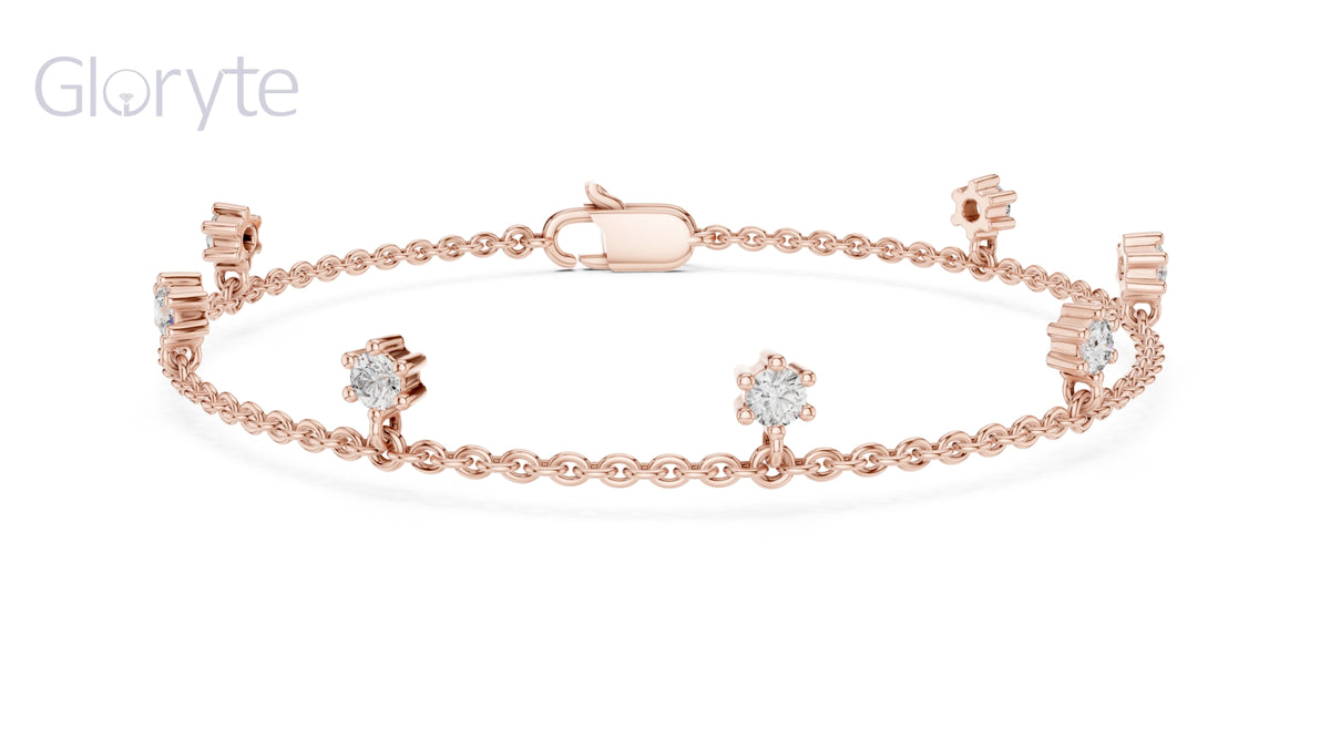 Floating Round Cut Diamond Bracelet