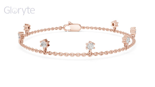 Floating Round Cut Diamond Bracelet