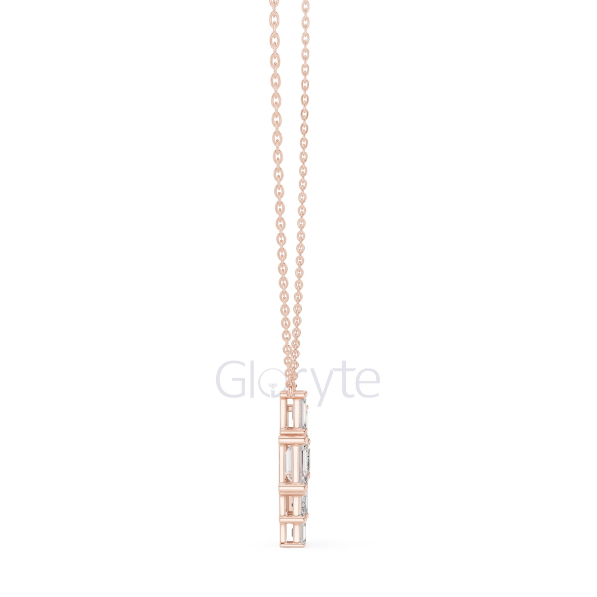 Three-Stone Toi et Moi Diamond Pendant Necklace