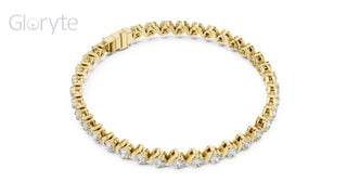 Wave-Design Diamond Tennis Bracelet 2.90mm