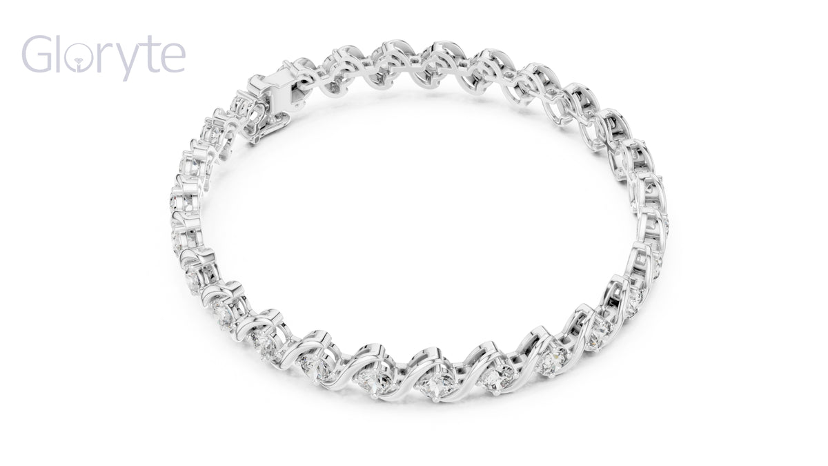 Diamond Wave Tennis Bracelet 3.80mm