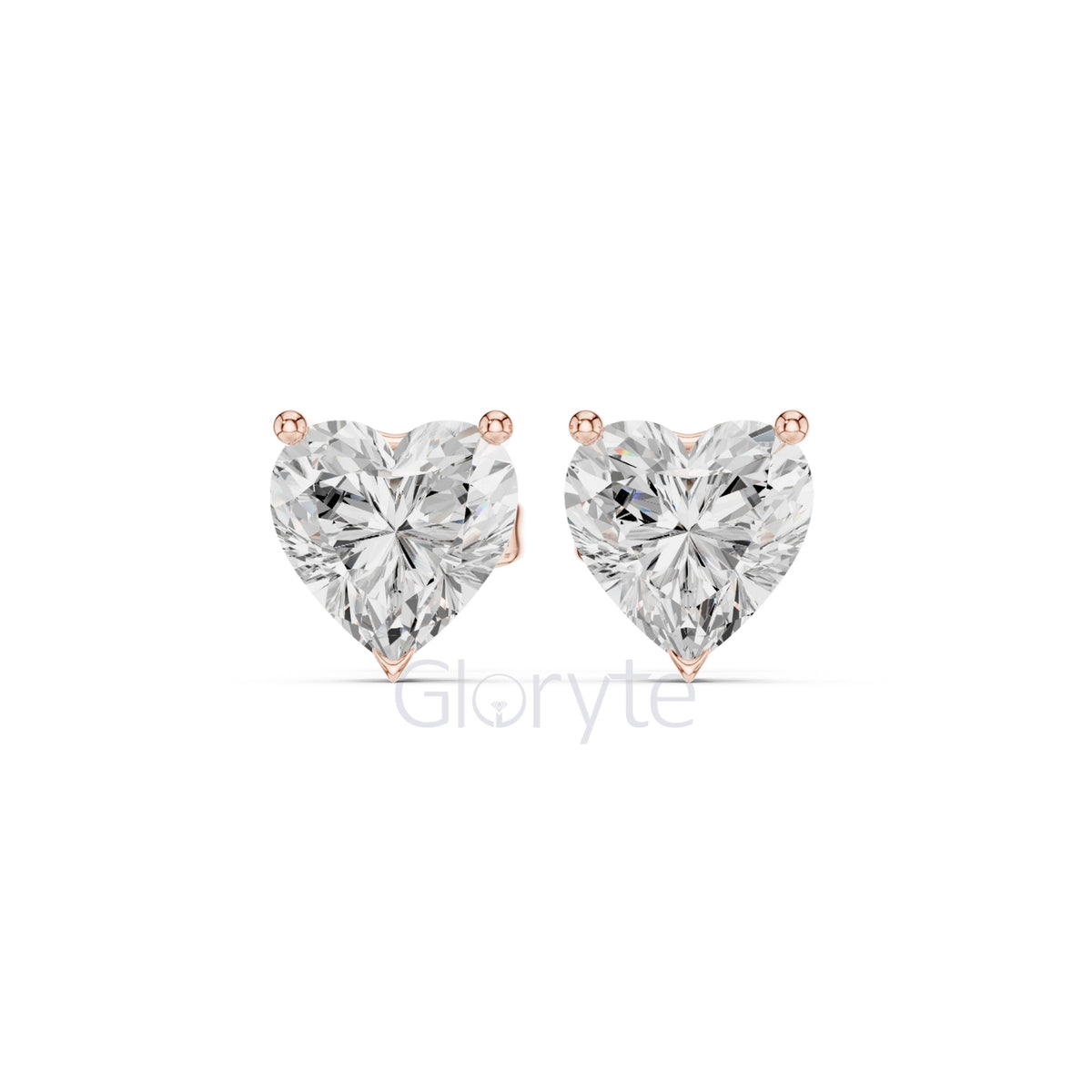 Heart Diamond Stud Earrings